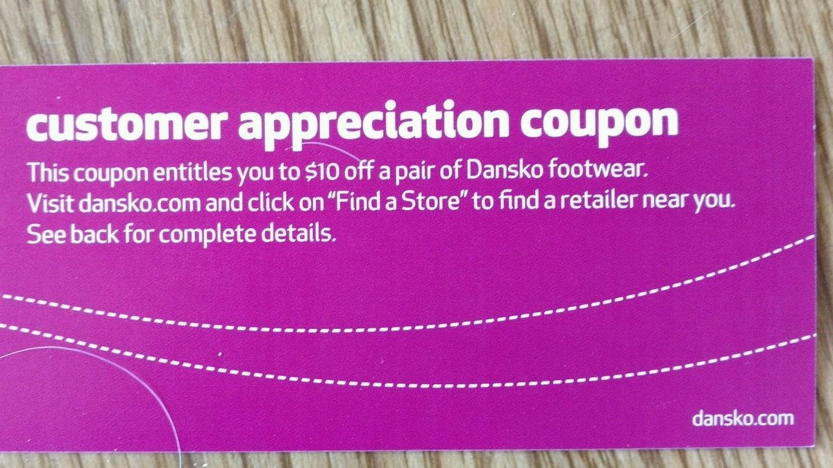 Dansko Shoes Coupons for ($20 Off one pair) - Customer Appreciation Coupons