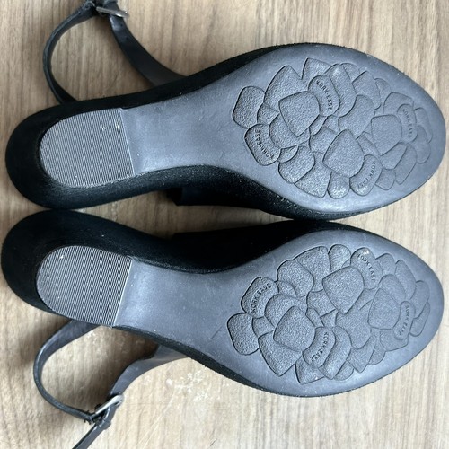 Sandali Kork Ease taglia 5 38 fatti a mano in pelle con zeppa e tacco nero scarpe punta chiusa - Foto 6 di 7