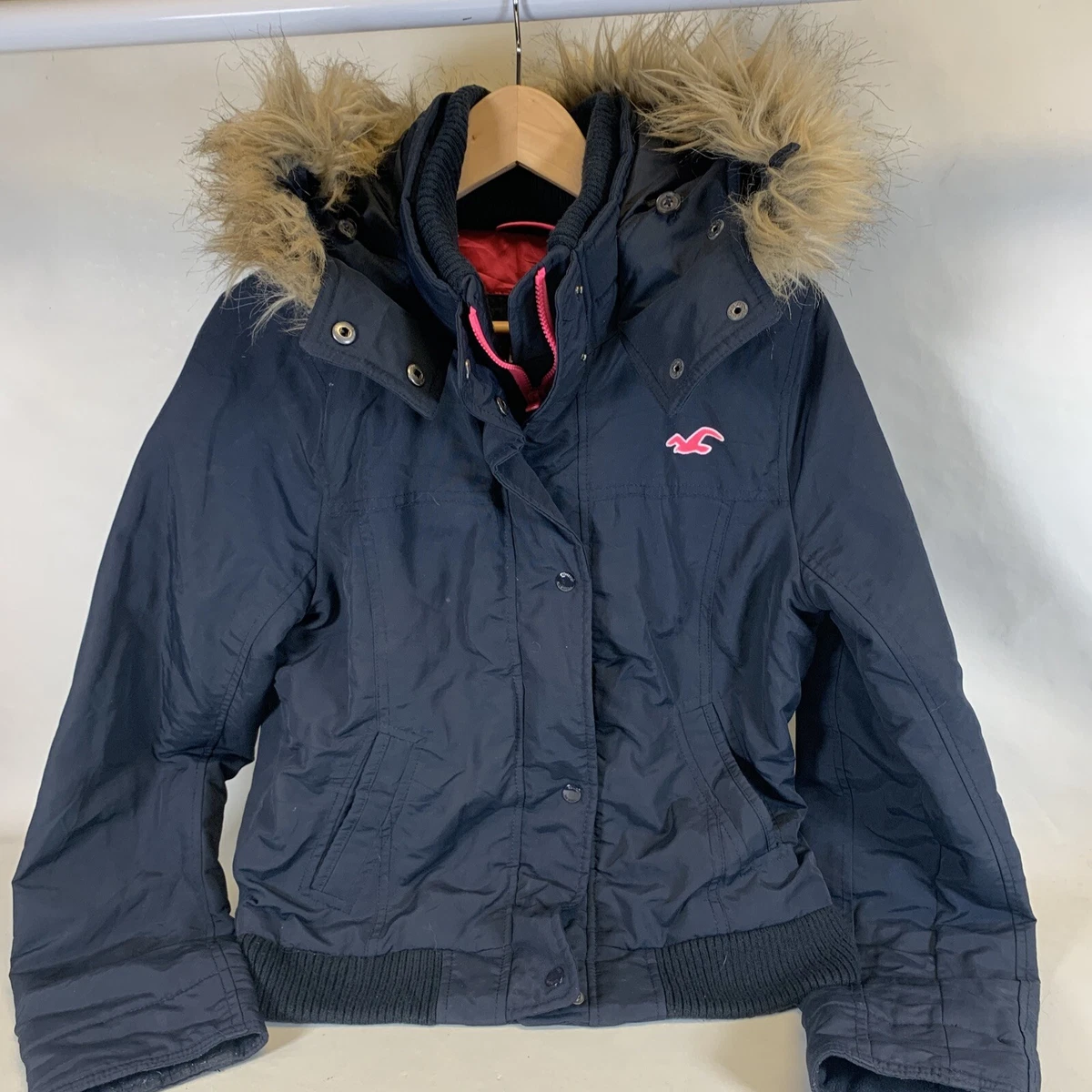 Hollister Women's Size Large All Weather Jacket Navy Blue -Read  Measurements!