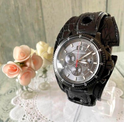 BURBERRY BU7608 Watch Chronograph Used From Japan Check description
