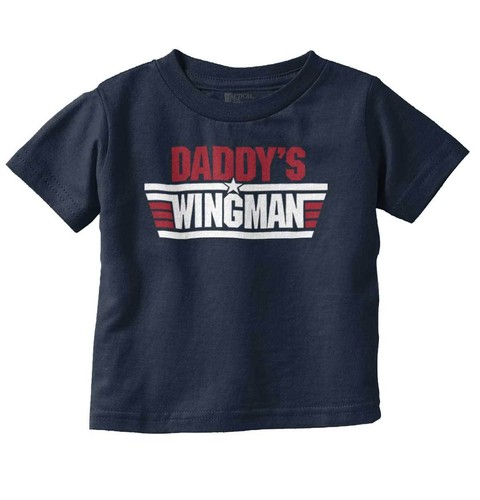 Daddys Wingman Top lata 80. pilot film słodki prezent maluch chłopiec młodzieżowy t-shirt dla dzieci - Zdjęcie 4 z 5