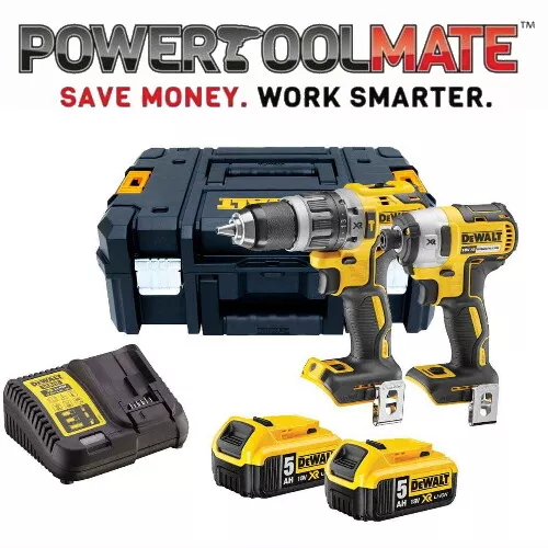 Dewalt DCK266P2T Combi Drill and Impact Driver Kit with 2 x 5.0Ah Brushless