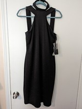 NWT Bebe Black Party Cocktail Dress With Sparkles Size 10