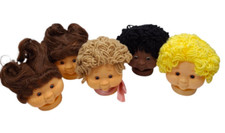 Vintage Sweet Love Kids Doll Head Lot Yarn and Synthetic hair Craft makers