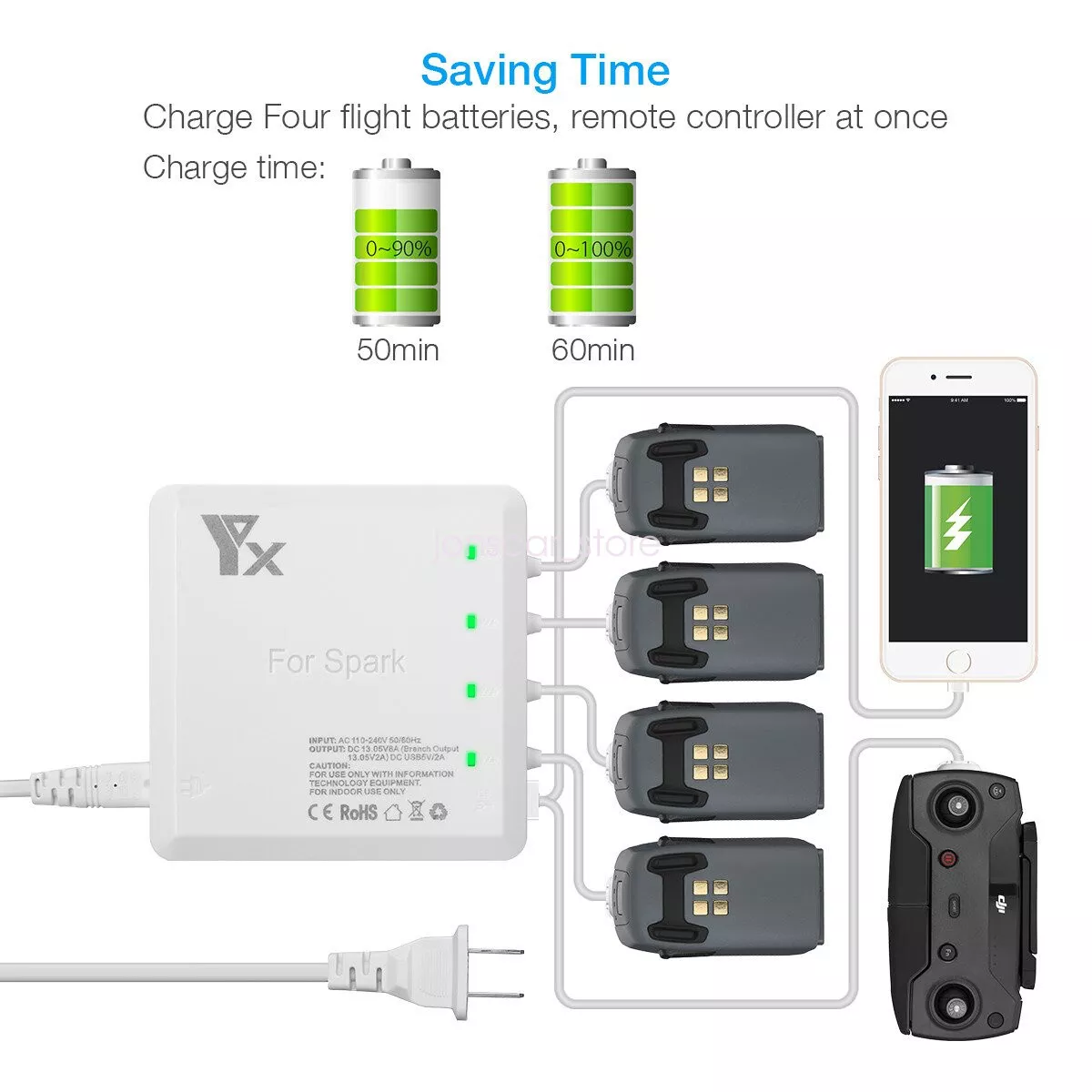 Dji spark hot sale hub charger