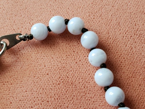 GENUINE * BLUE LACE AGATE * BRACELET 6.75" Long, 6mm STONES, Hand-Made in USA - Picture 7 of 8