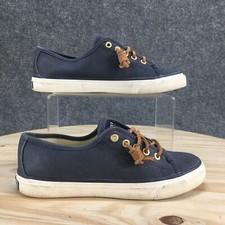 Sperry Top Sider Sneakers Womens 5.5M Blue Seacost Core Canvas Casual STS90550