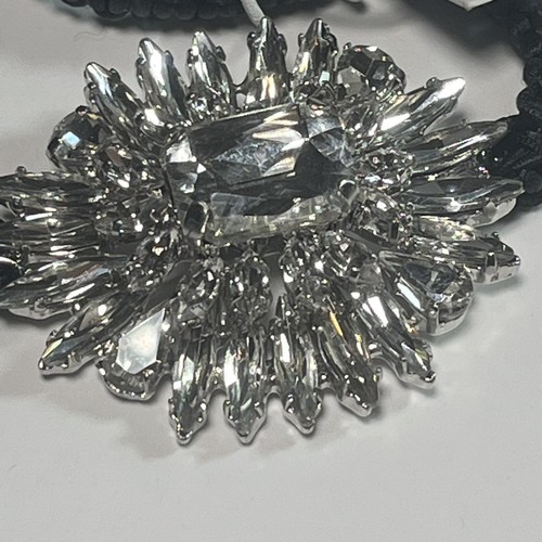 Chicos Bracelet Womens Black Braided Stretch Rhinestone Celebrate The Present - 第 2/3 張圖片