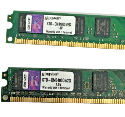 Lot of 2) Kingston KTD-DM8400C6/2G 1.8V Memory Module 9905429-039
