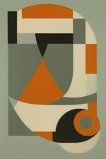 Large Abstract Painting 2x3 ft. Complex Geometric Demrin Fine Art Original NEW