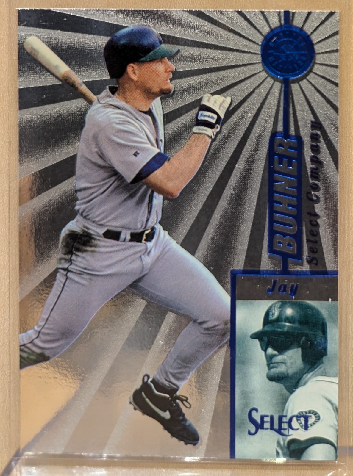 1997 SELECT COMPANY #49 Jay Buhner RARE SIVLER ETCHED FOIL PARALLEL