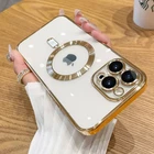 Luxury Plating for Magsafe Magnetic Case for Iphone 16 15 14 13 12 11 Pro Max pl