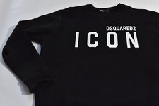 Dsquared2 Men's Crew Neck Sweatshirt Black Icon Logo Size XL Made in Italy