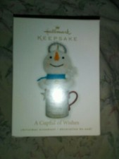 Hallmark Keepsake Ornament A Cupful of Wishes Snowman Angel Measuring Cup 2010