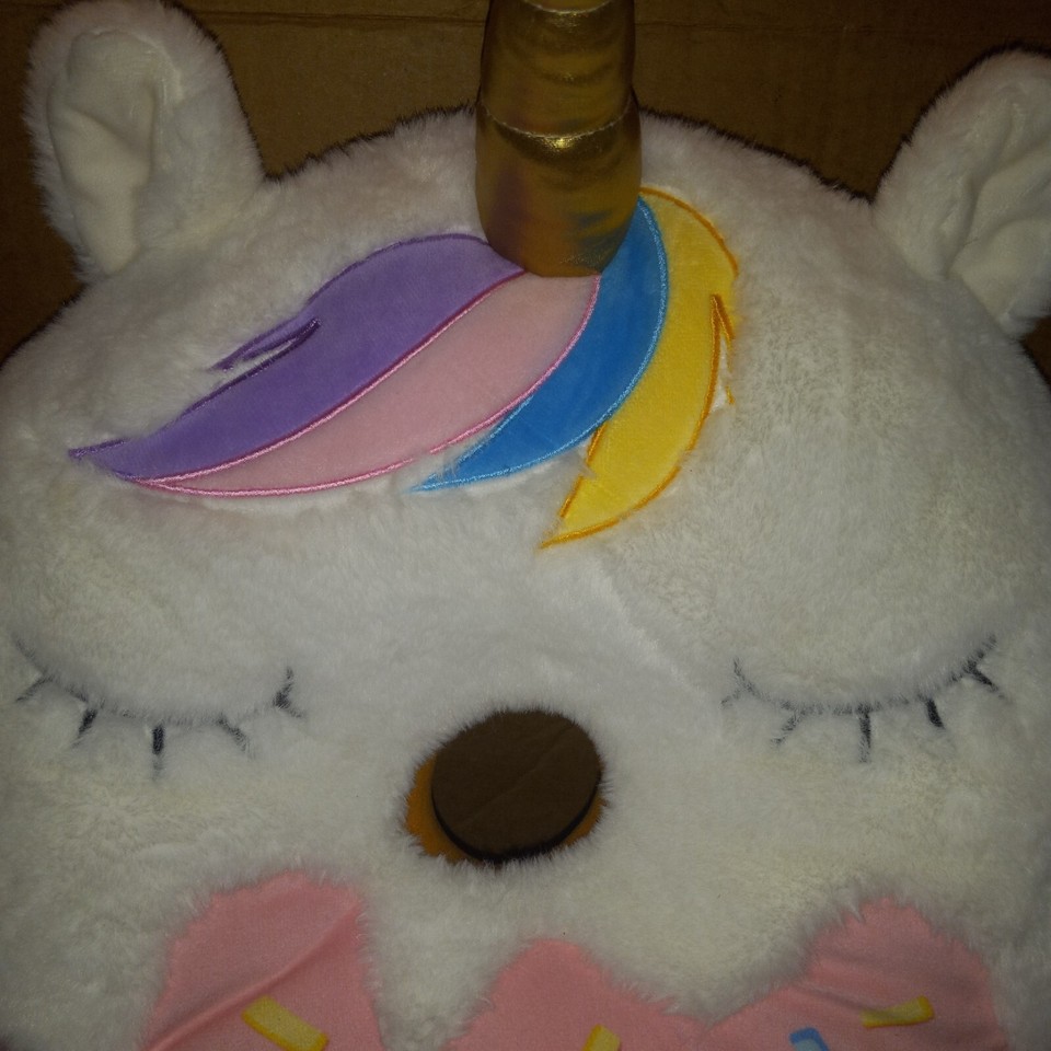 Unicorn Donut Doughnut Pillow Top Trenz Plush Stuffed Animal Toy eBay