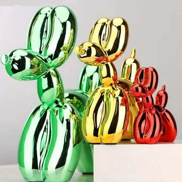 Resina galvanizada manualidades para perros globo nórdico adorno para perro cachorro escultura hogar Foto 2 de 4