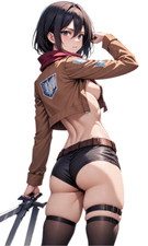 Mikasa Attack on Titan Waifu Weatherproof Anime Sticker 6" Car Decal