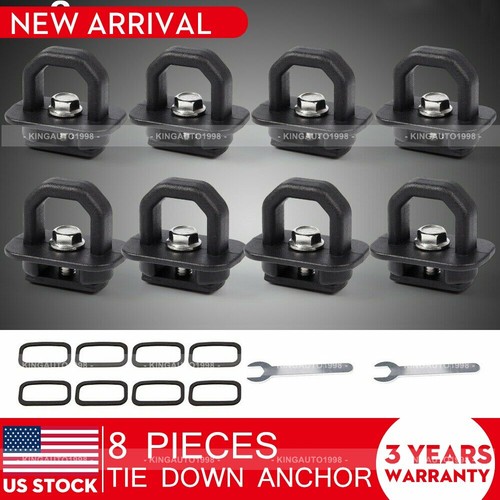 8PC Tie Down Anchor Truck Bed Side Wall Anchors for Pickup GMC Chevy