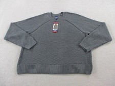 Gap Sweater Womens Extra Large Gray Chunky Knit Textured Crewneck Stretch NWT
