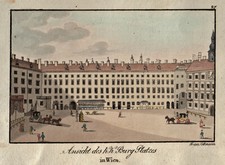 Wien Hofburg Original Umrissradierung Volkmann 1820