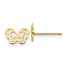 Real 14kt Yellow Gold Madi K Children's Butterfly Post Earrings
