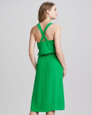tracy reese green silk dress Vintage Tracy Reese Silk Dress: 1930s Style Floral Velvet Trim, US 4
