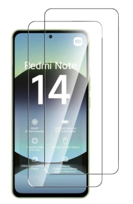 CRACKISN 2x Xiaomi Redmi Note 14 (4G) Panzer Schutz Glas 9H Glas Displayschutz Echt Hart