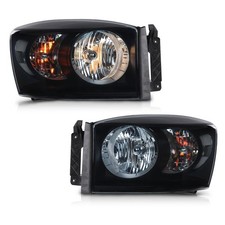 Headlight Assembly 06-09 Dodge Ram 1500 2500 3500 Smoke Lens Chrome 68003125AD