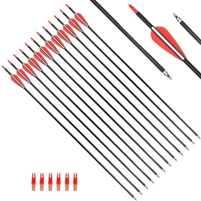 31.5Inch Carbon Arrow Targeting Practice Hunting Arrows Spine 400 for Compound &