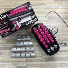 Conair Hot Clips 20 Curlers Flocked Velvet Hair Pink Set Barely Used - JL365
