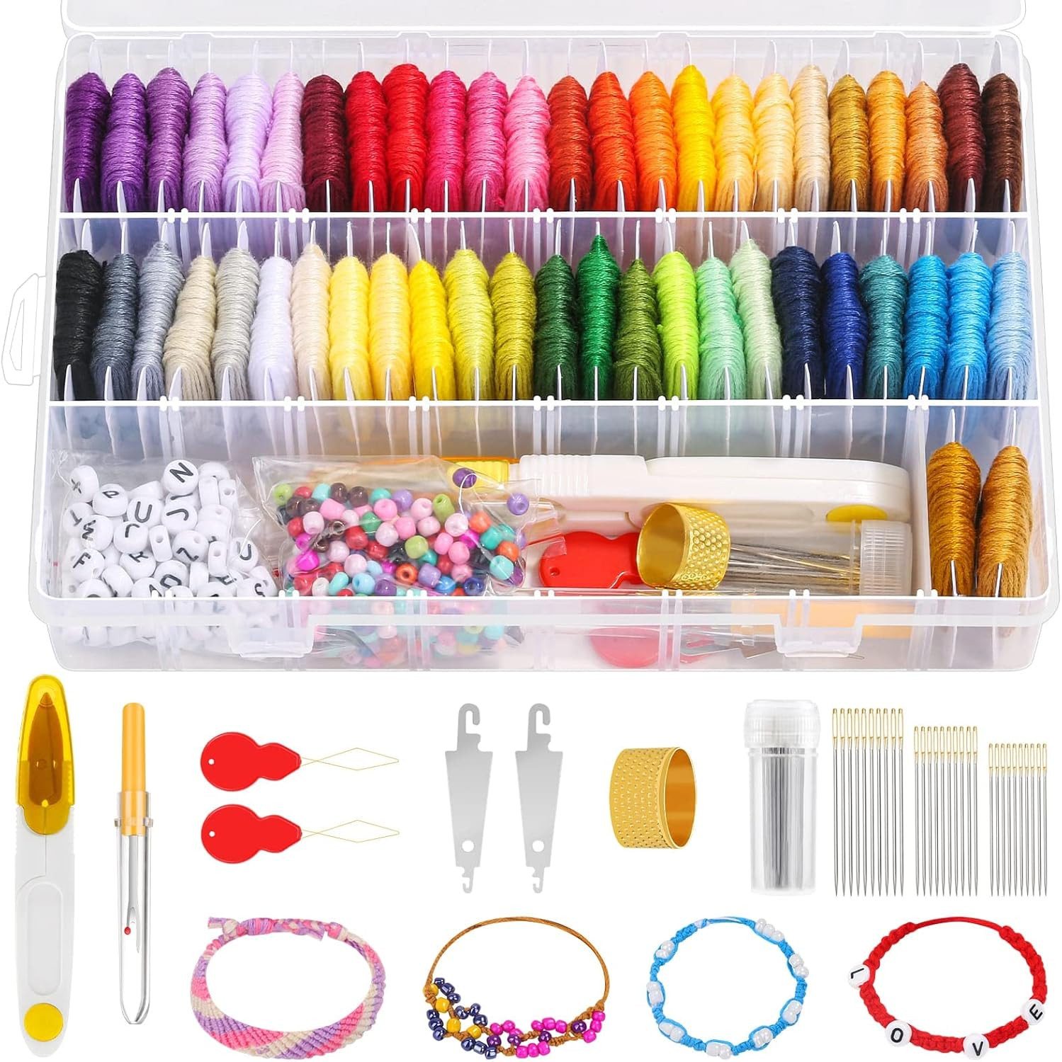 Kit Pulseras 488 Piezas Hilos Cuentas Herramientas Para Manualidades Pulseras