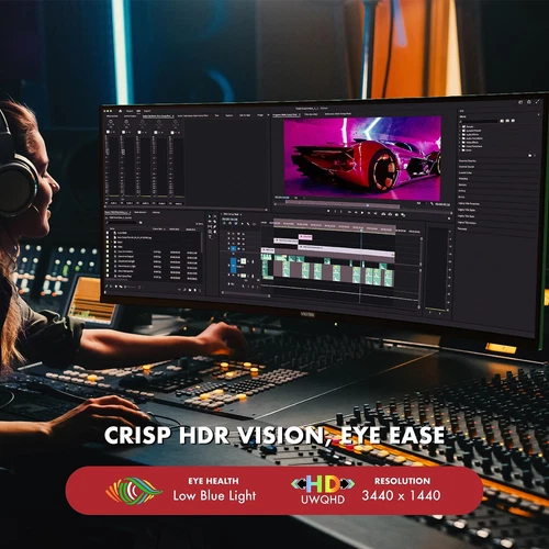 GNV34DBE4 34Inch UWQHD 144Hz Curved Gaming Monitor | Ultra Wide 21:9 3440x1440p - Picture 5 of 15