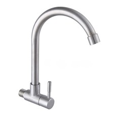 304 Stainless Steel Single Cold Water Tap Wall Mounted Kitchen Faucet for Sink