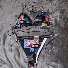 Comic Book Print 2 Piece Bathing Suit Women S...