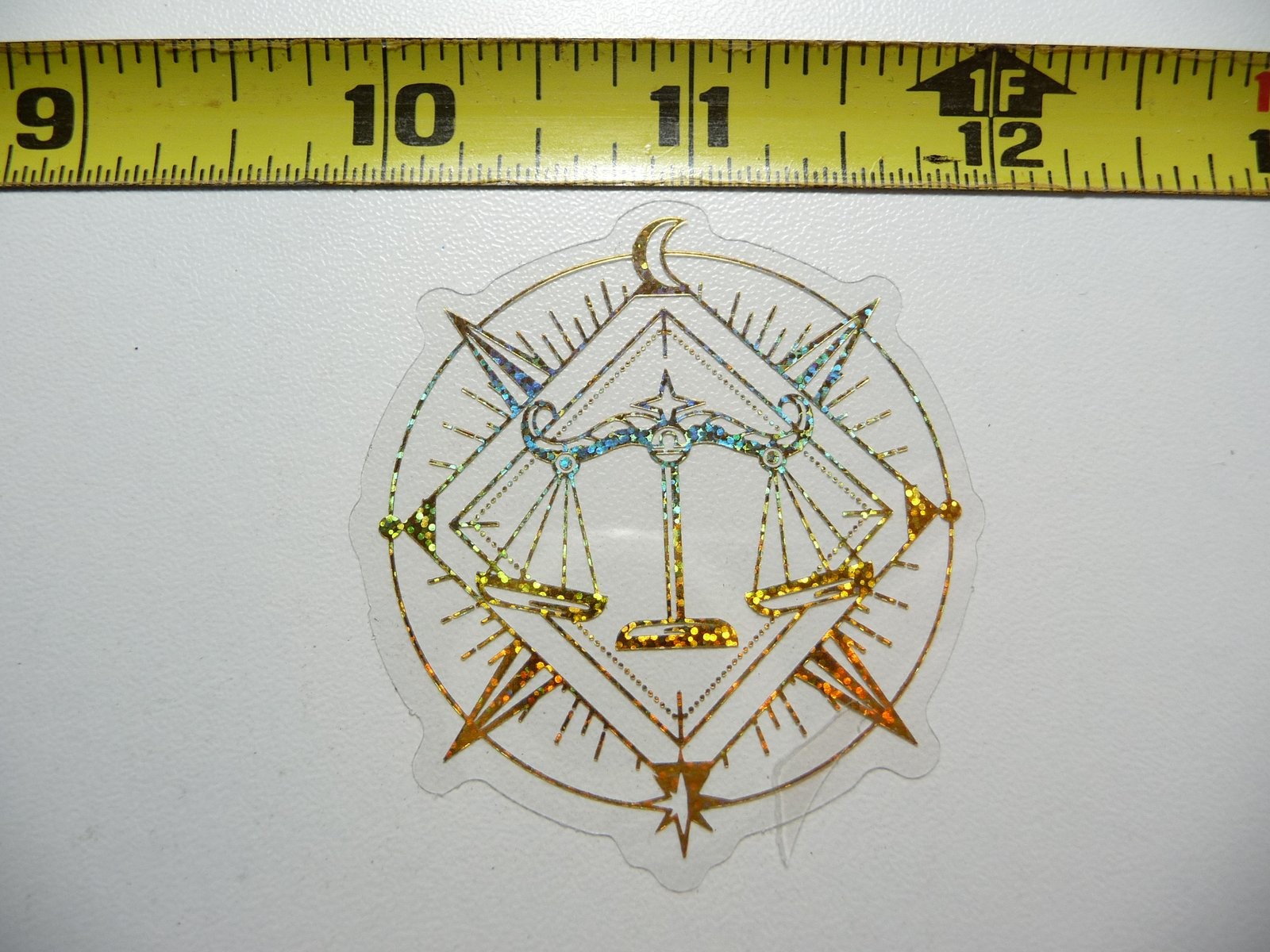 Holographic Zodiac Libra Circle Sticker Decal Horoscope Sign Birth Month  