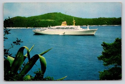 MS Sagafjord Ocean Liner Postcard Norwegian America Line 1969 Posted