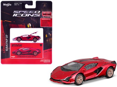Lamborghini Sian FKP 37 Red Metallic ''Speed Icons'' Series 1/64 Diecast Model