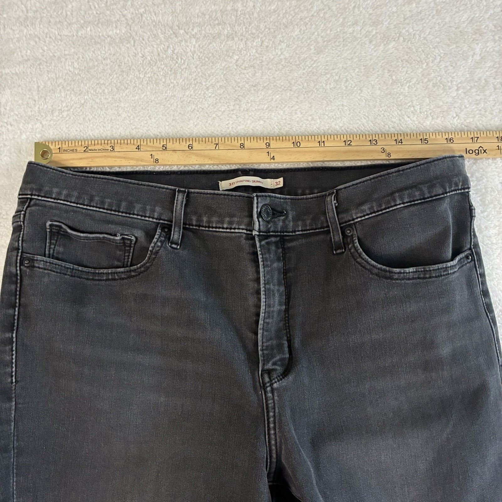 Levis 311 Shaping Skinny Jeans Womens 32 Black High Rise Stretch Denim thumbnail 6