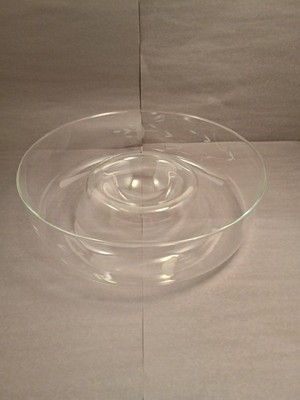 Princess House Crystal Chip & Dip Bowl Hand Blown Vintage