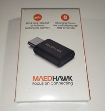 MaedHawk Bypass 2.0 Motorcycle CarPlay Bluetooth Headset Adapter Grey NEW Sealed