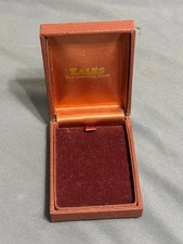 Vtg early ZALES The Diamond Store gold NECKLACE EMPTY DISPLAY BOX Brown textured