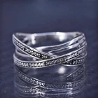 Size 9.5, vintage sterling silver 925 statement band entwined ring cluster cz