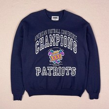 NEW VTG 1997 Super Bowl New England Patriots AFC Crewneck Sweatshirt Size M USA