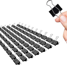 Medium Binder Clips, 72 Pack, 1 Inch, Standard 25Mm, Black, Small Fold Clamp, Ca