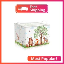 TREWAVE Baby Storage Basket Woodland Animals Gift Basket with Handles Rectangula