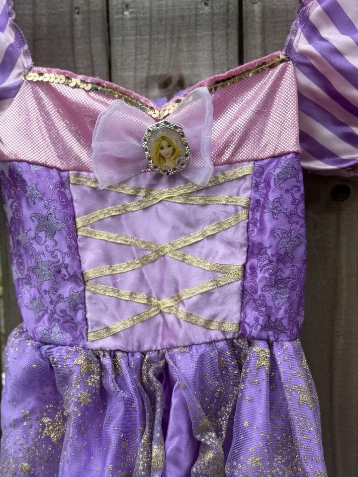 Disney Rapunzel Fantasy Play Costume Dress Girls Size 4 to 6X Purple Halloween - Image 2 of 4