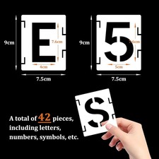 Lot De 30 Pochoirs Lettres Et Chiffres Réutilisables - 18x10 Cm, Plastique PET Transparent, Pour Peinture Et Bricolage