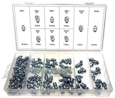 Schmiernippel-Set Fettnippel Kegelschmiernippel M6 M8 M10 gerade 45&deg; 90&deg; 110-tlg