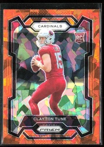 Clayton Tune 2023 Panini Prizm Orange Cracked Ice RC #302 Arizona Cardinals