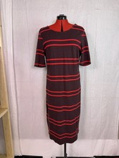 Old Navy Shirt Dress Womens Size XL Zip Up Brown Red Maxi Half Sleeve E535